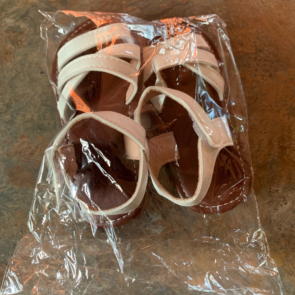 Kids Cream and Brown Sandals